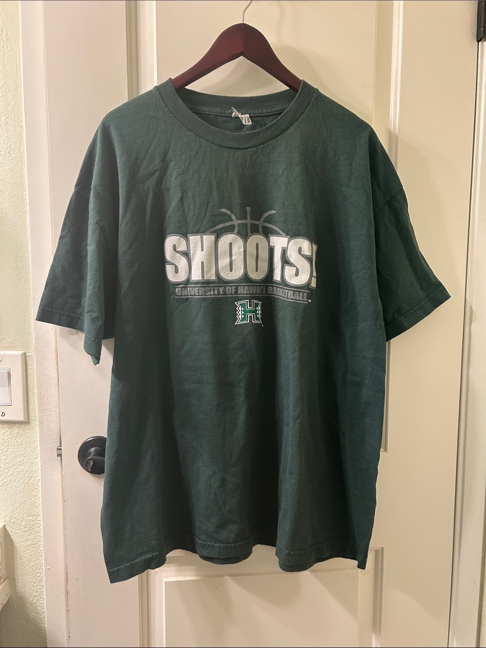 University of Hawaii Basketball Shoots! Green Graphic Tee - Men's, 2XL